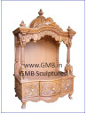 Luxury Hand-Carved Wooden Mandir with Storage | GMB