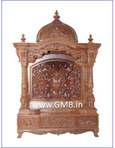 Luxury Hand-Carved Wooden Mandir with Jaali | GMB