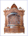 Luxury Wooden Mandir with Floral Jaali | GMB