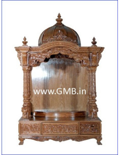 Luxury Wooden Mandir with Storage Drawers | GMB