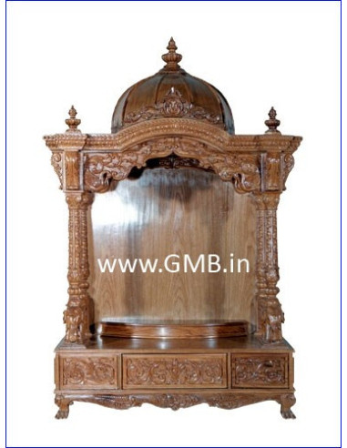 Luxury Wooden Mandir with Storage Drawers | GMB