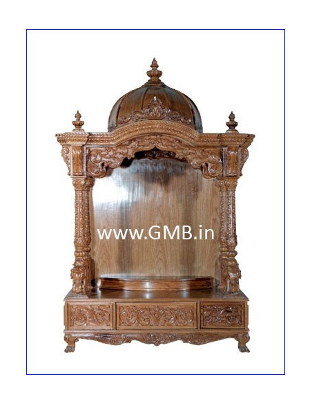 Luxury Wooden Mandir with Storage Drawers | GMB