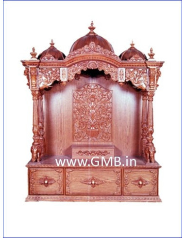 Luxury Triple Dome Wooden Mandir | GMB Sculptures