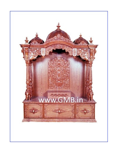 Luxury Triple Dome Wooden Mandir | GMB Sculptures