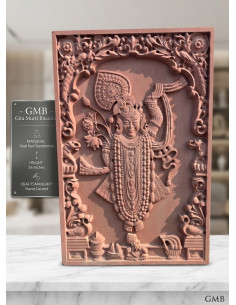 red sandstone Shrinathji wall panel