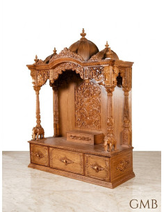 Wooden Mandir with Triple Domes 2