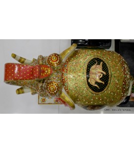 Marble Elephant with Gold Painting
