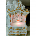 Ghar Mandir with White and Golden Polish