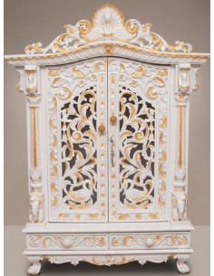 Wooden Temple with Doors in White Polish