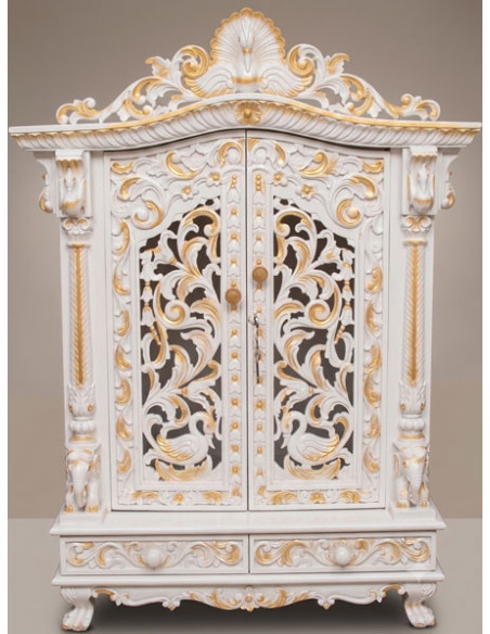 Wooden Temple with Doors in White Polish