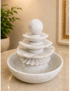 Marble Tabletop Water Fountain with Lotus