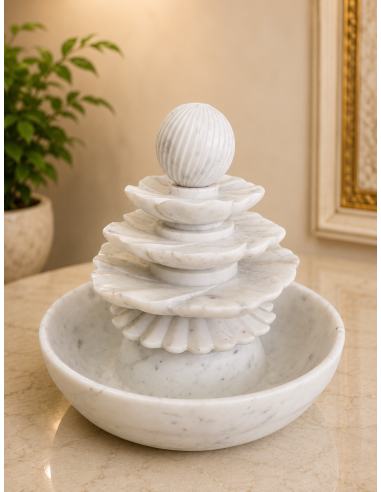 Marble Tabletop Water Fountain with Lotus