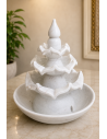 Marble Tabletop Water Fountain with Scalloped Tiers and Bud Finial