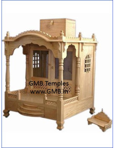Handcrafted Sevan Wood Temple for Home | Gita Murti Bhandar