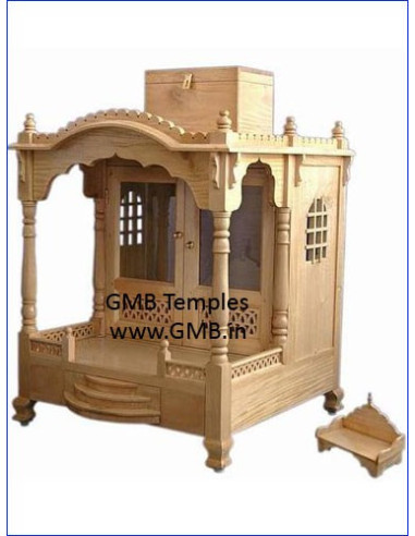 Handcrafted Sevan Wood Temple for Home | Gita Murti Bhandar