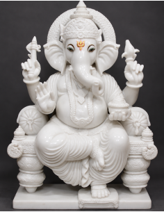 White Marble Ganesha Idol