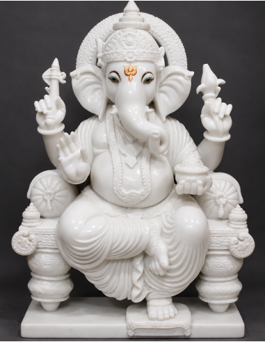 White Marble Ganesha Idol