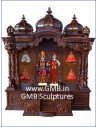 Premium Handcrafted Teak Wood Swaminarayan Mandir with Intricate Carvings | Gita Murti Bhandar