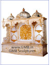 Large luxury wooden pooja mandir for villa with glossy deco polish finish