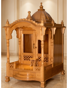Sevan Wood Mandir with Glass Doors