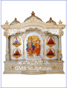 Luxury White Wooden Swaminarayan Mandir | GMB