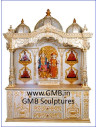 Luxury White Wooden Swaminarayan Mandir | GMB