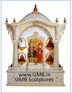 Luxury White Wooden Swaminarayan Mandir | GMB