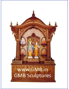 Hand-Carved Wooden Swaminarayan Mandir | GMB