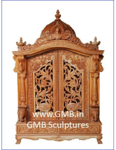 Hand-Carved Closed Wooden Swaminarayan Mandir | GMB