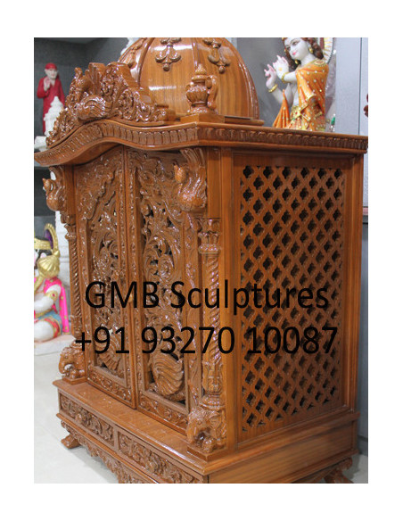 Hand-Carved Closed Wooden Swaminarayan Mandir | GMB