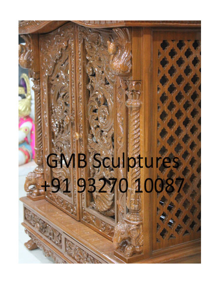 Hand-Carved Closed Wooden Swaminarayan Mandir | GMB