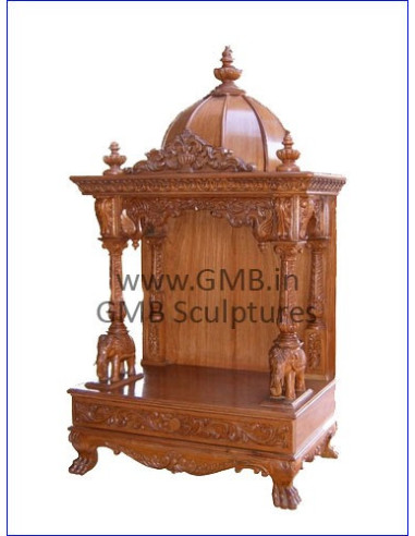 Luxury Hand-Carved Wooden Mandir with Dome | GMB