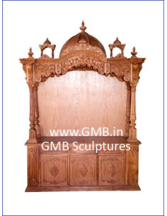 Luxury Wooden Mandir with Storage Cabinet | GMB